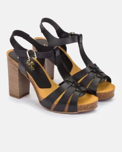 Heeled Sandals|Yokono CARACAS-101 Heeled Sandal Black