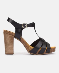 Heeled Sandals|Yokono CARACAS-101 Heeled Sandal Black