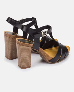 Heeled Sandals|Yokono CARACAS-101 Heeled Sandal Black