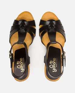 Heeled Sandals|Yokono CARACAS-101 Heeled Sandal Black