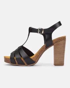 Heeled Sandals|Yokono CARACAS-101 Heeled Sandal Black