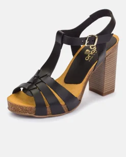 Heeled Sandals|Yokono CARACAS-101 Heeled Sandal Black