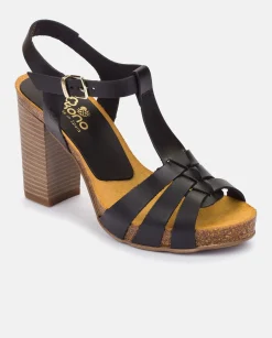 Heeled Sandals|Yokono CARACAS-101 Heeled Sandal Black