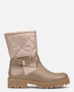 Ankle Boots|Yokono Flat Ankle Boot BERNA-003 Beige