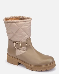 Ankle Boots|Yokono Flat Ankle Boot BERNA-003 Beige