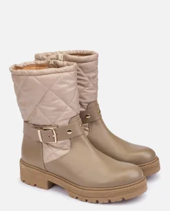 Ankle Boots|Yokono Flat Ankle Boot BERNA-003 Beige