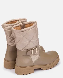 Ankle Boots|Yokono Flat Ankle Boot BERNA-003 Beige