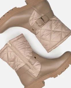 Ankle Boots|Yokono Flat Ankle Boot BERNA-003 Beige