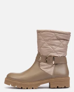 Ankle Boots|Yokono Flat Ankle Boot BERNA-003 Beige
