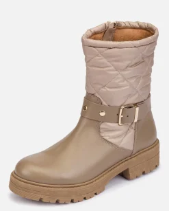Ankle Boots|Yokono Flat Ankle Boot BERNA-003 Beige