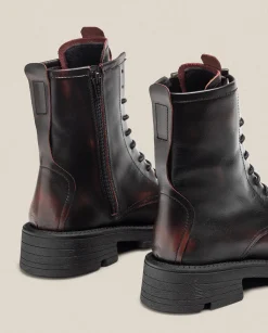 Ankle Boots|Yokono Flat Ankle Boot ELZE-003 Burgundy