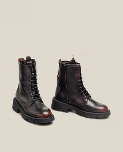 Ankle Boots|Yokono Flat Ankle Boot ELZE-003 Burgundy