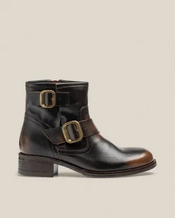 Ankle Boots|Yokono Flat Ankle Boot MONS-006 Brown