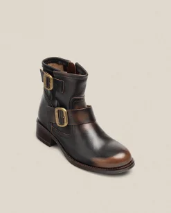 Ankle Boots|Yokono Flat Ankle Boot MONS-006 Brown