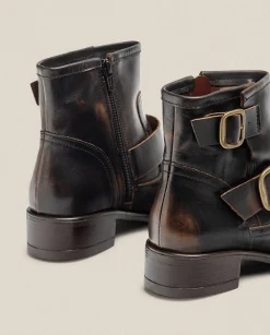 Ankle Boots|Yokono Flat Ankle Boot MONS-006 Brown