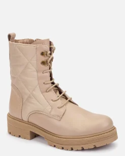Ankle Boots|Yokono Flat Ankle Boots BERNA-007 Beige