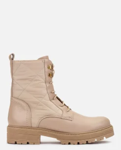 Ankle Boots|Yokono Flat Ankle Boots BERNA-007 Beige