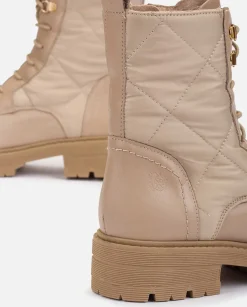 Ankle Boots|Yokono Flat Ankle Boots BERNA-007 Beige
