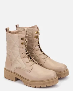 Ankle Boots|Yokono Flat Ankle Boots BERNA-007 Beige