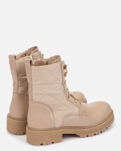 Ankle Boots|Yokono Flat Ankle Boots BERNA-007 Beige