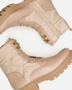 Ankle Boots|Yokono Flat Ankle Boots BERNA-007 Beige
