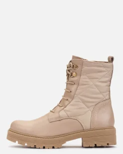Ankle Boots|Yokono Flat Ankle Boots BERNA-007 Beige