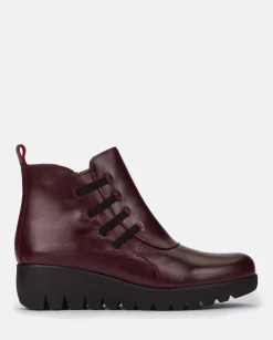 Ankle Boots|Yokono Flat Bootie ATENAS-033 Burgundy