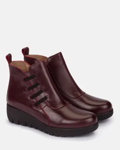 Ankle Boots|Yokono Flat Bootie ATENAS-033 Burgundy
