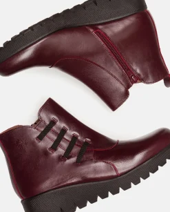 Ankle Boots|Yokono Flat Bootie ATENAS-033 Burgundy