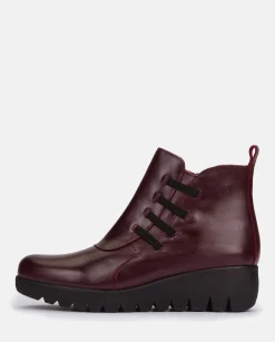 Ankle Boots|Yokono Flat Bootie ATENAS-033 Burgundy
