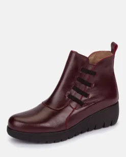 Ankle Boots|Yokono Flat Bootie ATENAS-033 Burgundy