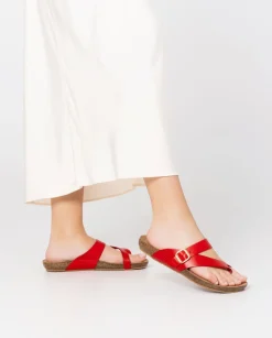 Flat Sandals|Yokono Flat Sandal IBIZA-013 Red