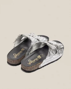 Flat Sandals|Yokono Flat Sandal Jerba 143 Silver