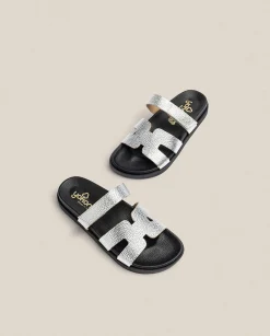 Flat Sandals|Yokono Flat Sandal MORENA-125 Silver