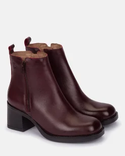 Ankle Boots|Yokono Heeled Ankle Boot LANDAS-002 Burgundy