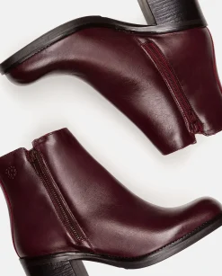 Ankle Boots|Yokono Heeled Ankle Boot LANDAS-002 Burgundy