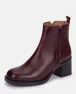 Ankle Boots|Yokono Heeled Ankle Boot LANDAS-002 Burgundy