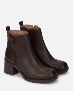 Ankle Boots|Yokono Heeled Ankle Boot LANDAS-002 Brown