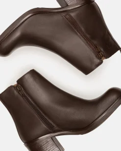 Ankle Boots|Yokono Heeled Ankle Boot LANDAS-002 Brown