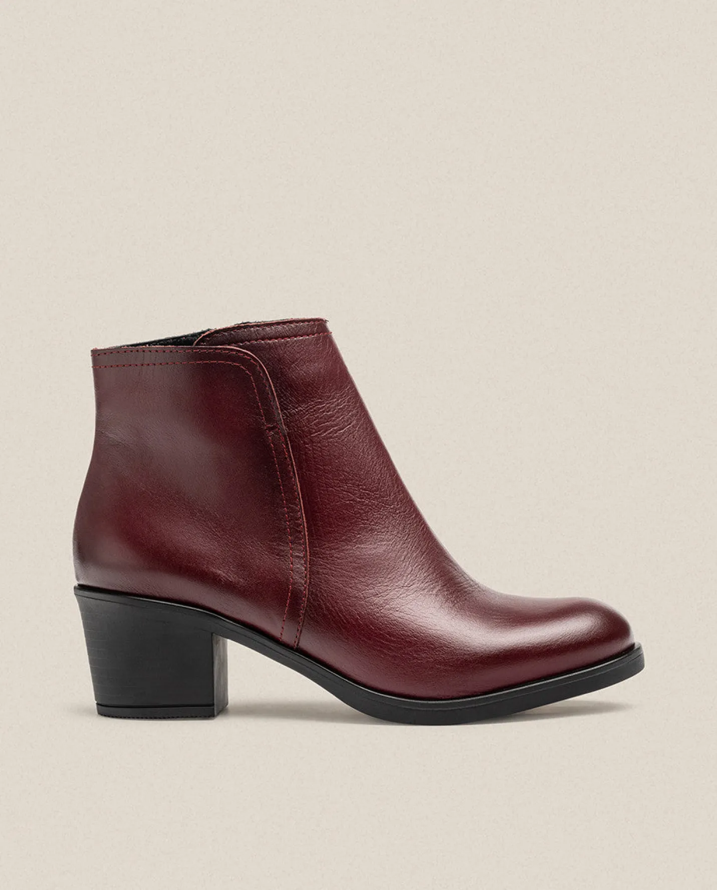 Ankle Boots|Yokono Heeled Ankle Boot LILLE-016 Burgundy