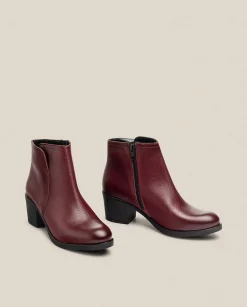 Ankle Boots|Yokono Heeled Ankle Boot LILLE-016 Burgundy