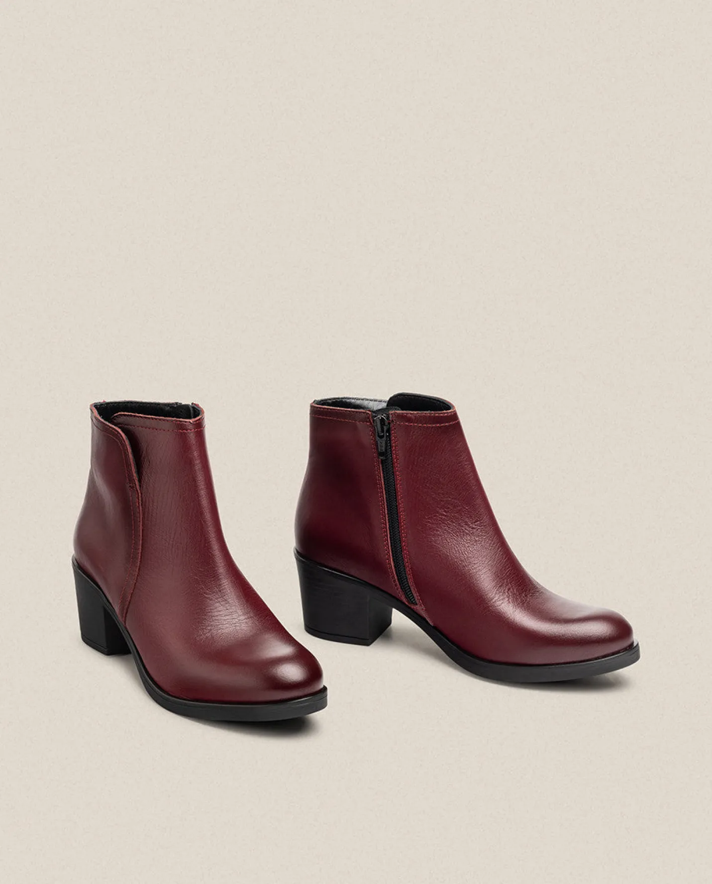 Ankle Boots|Yokono Heeled Ankle Boot LILLE-016 Burgundy