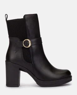 Ankle Boots|Yokono Heeled Ankle Boot PILSEN-003 Black