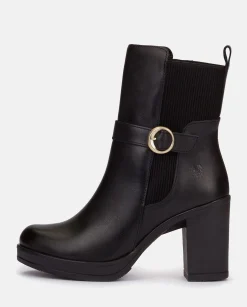 Ankle Boots|Yokono Heeled Ankle Boot PILSEN-003 Black