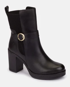 Ankle Boots|Yokono Heeled Ankle Boot PILSEN-003 Black