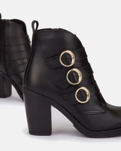 Ankle Boots|Yokono Heeled Ankle Boot TOURS-005 Black
