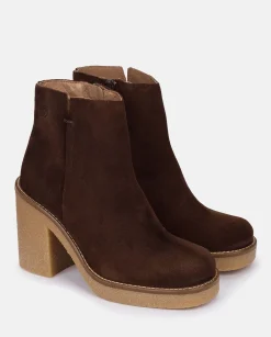 Ankle Boots|Yokono Heeled Ankle Boots GELA-001 Brown