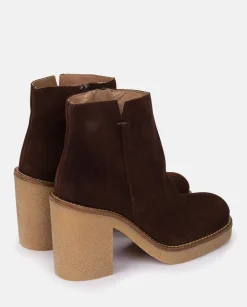 Ankle Boots|Yokono Heeled Ankle Boots GELA-001 Brown