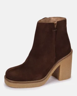 Ankle Boots|Yokono Heeled Ankle Boots GELA-001 Brown