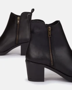 Ankle Boots|Yokono Heeled Ankle Boots LILLE-012 Black